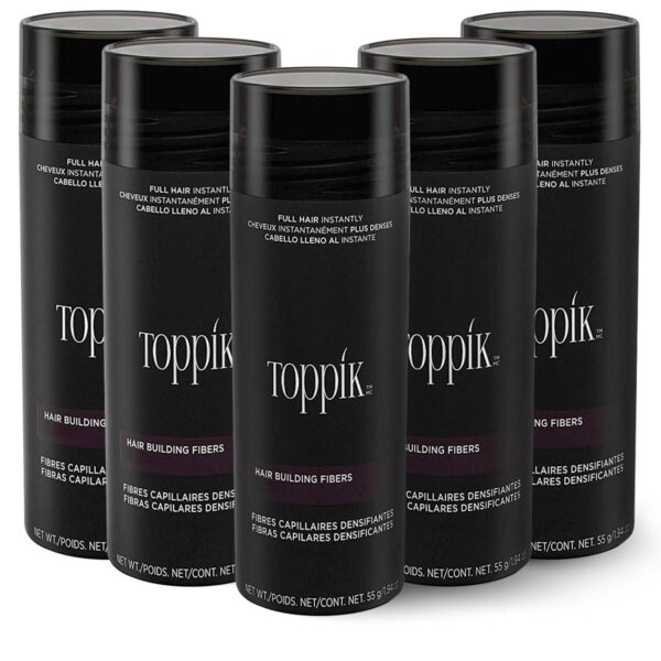 Pachet promoțional: 5x Nanofibre pt păr rar Toppik 55g 🥇
