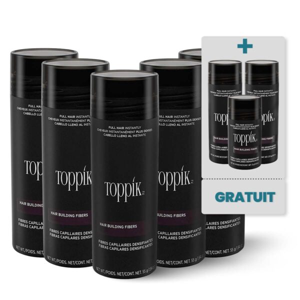 Pachet: 5x Toppik 55g + CADOU: 2x Toppik 27g si Toppik 12g